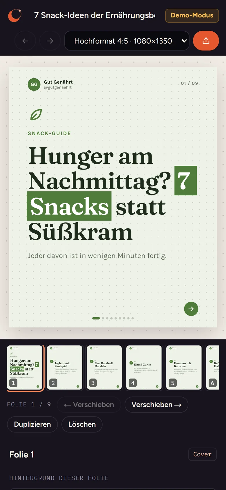 eclips – Studio auf dem Smartphone