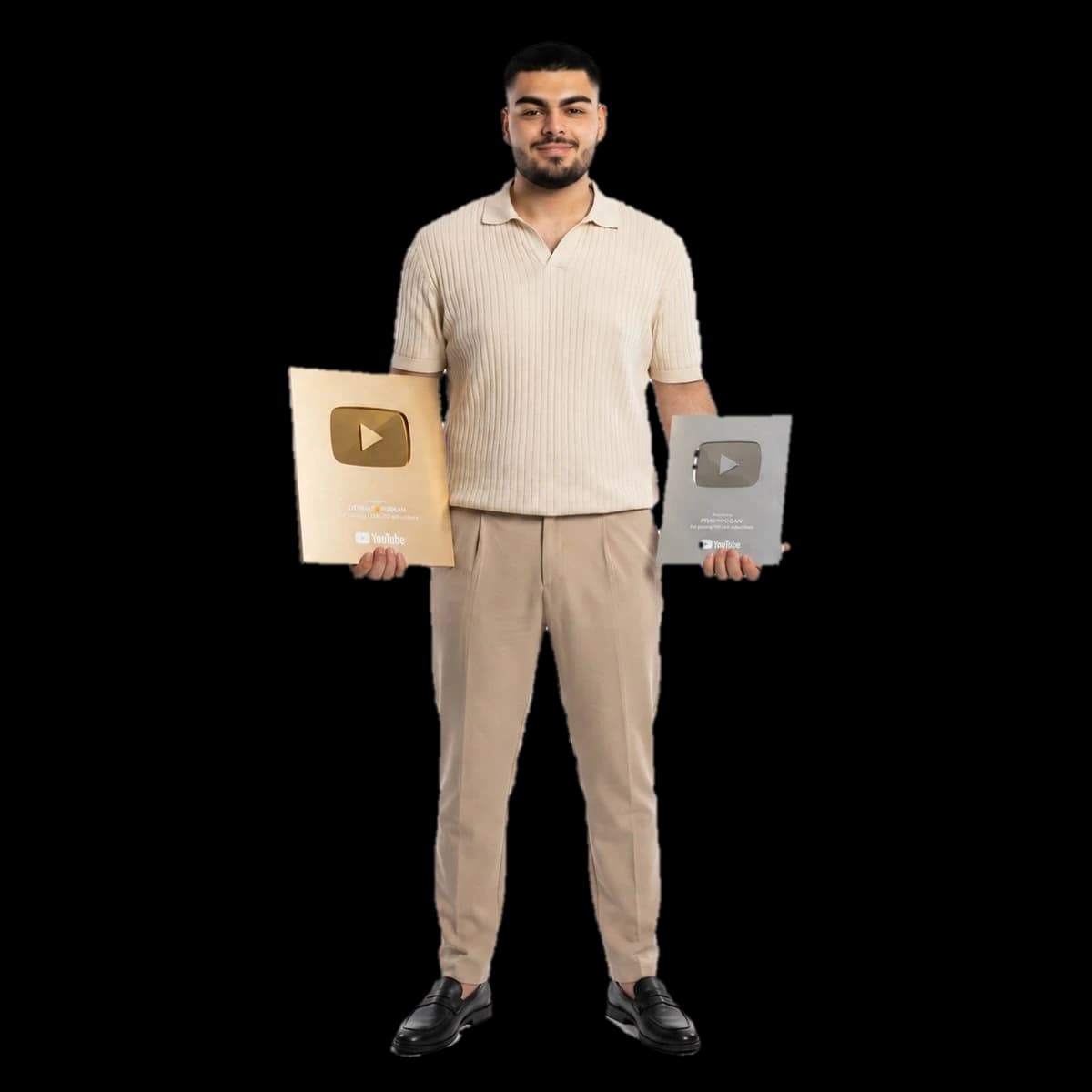 Furkan Dogan mit Gold- und Silver-Creator-Award von YouTube